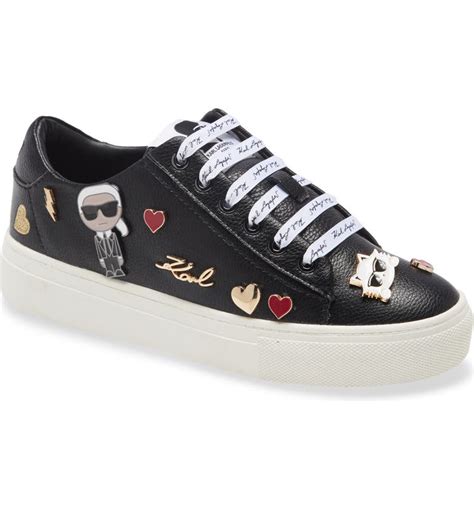 karl lagerfeld cate pins lace up sneaker